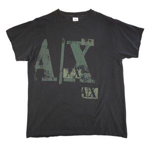 Vintage Armani Exchange T Shirt Mens Size Medium Black 90s A/X Made In USA